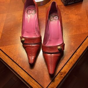 Escada leather kitten heels